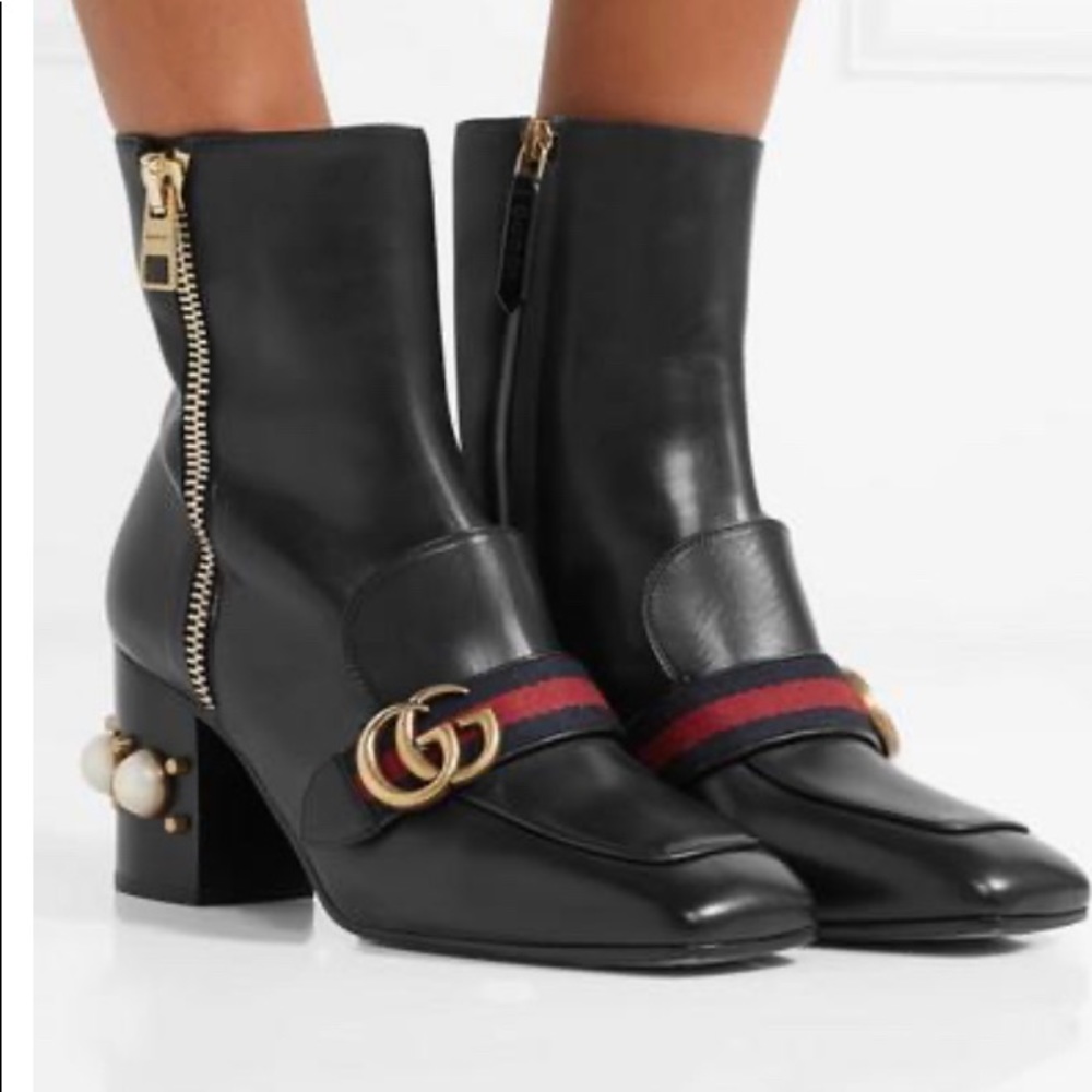 Gucci Leather mid-heel ankle boot